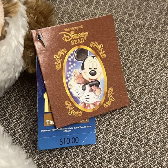 Disney Parks Hidden Mickey Pre-Duffy 13" White Plush Bear Easter Holiday 2003 - Picture 4 of 7